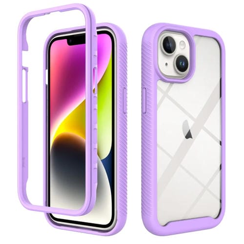 Para iPhone 15 Starry Sky Color Sólido Funda para Teléfono de PC Transparente TPU a Prueba de Golpes (Púrpura) - MOVILSTORE