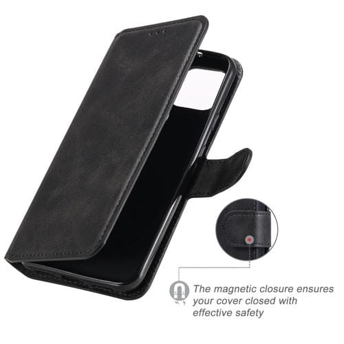 Para Google Pixel 5 Classic Calf Texture PU + TPU Funda de cuero con tapa horizontal, con soporte, ranuras para tarjetas y billetera (negro)