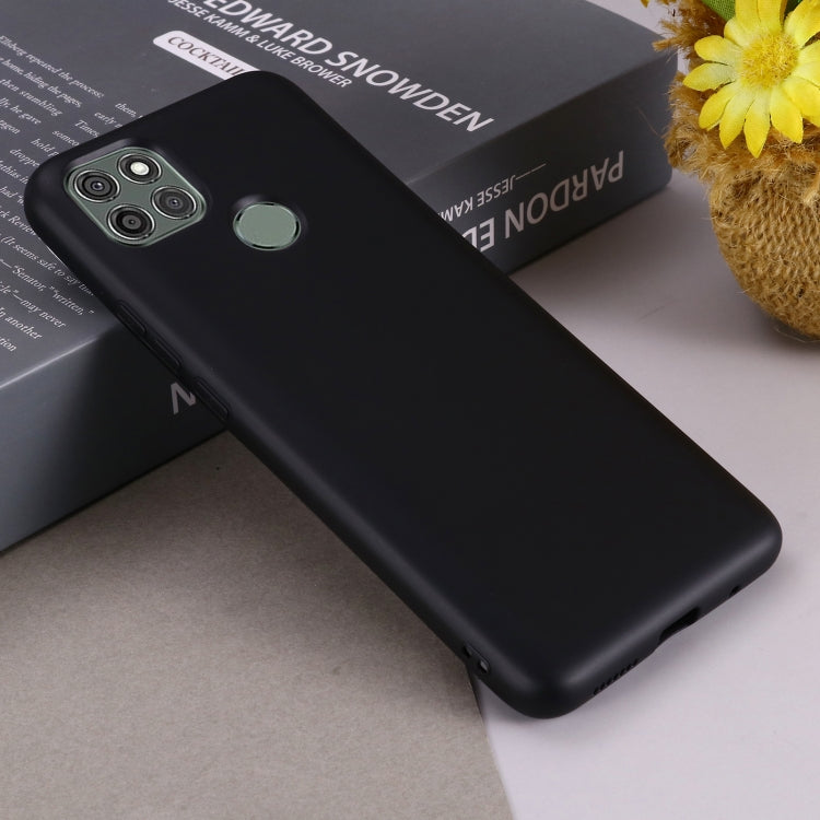 Para Motorola Moto G9 Power Pure Color Liquid Silicone Funda de cobertura total a prueba de golpes (Negro)