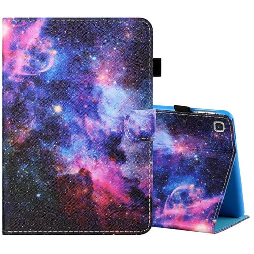 Funda para Samsung Galaxy Tab a 10.1 (2019) T510 / T515 Cuero Plano con Bolígrafo y Soporte (Cielo Estrellado)