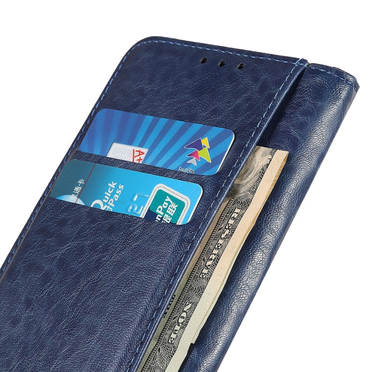 Para Motorola Moto G Power 2021 Magnetic Crazy Horse Texture Funda de cuero con tapa horizontal con soporte, ranuras para tarjetas y billetera (azul)