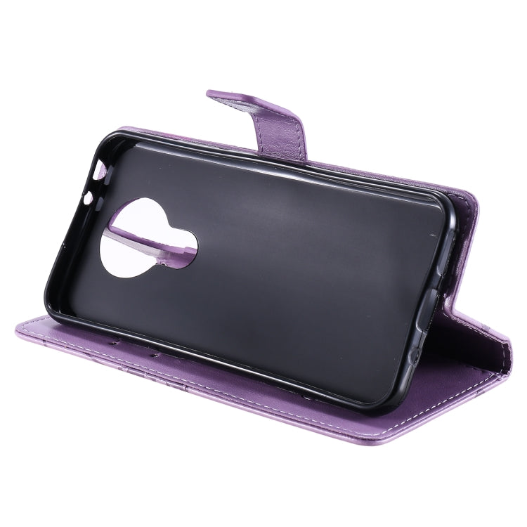 Para Nokia 3.4 Estuche de cuero con tapa horizontal con estampado de mariposas 3D con soporte, ranura para tarjeta y billetera