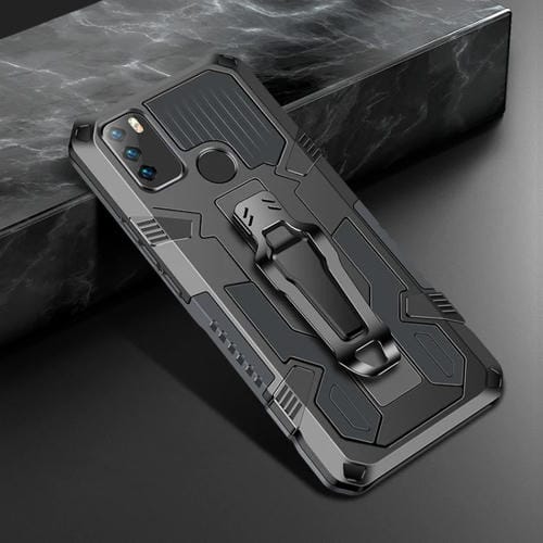 Para Infinix Hot 9 Play Machine Armor Warrior Shockproof PC + TPU Funda protectora (Espacio Gris)
