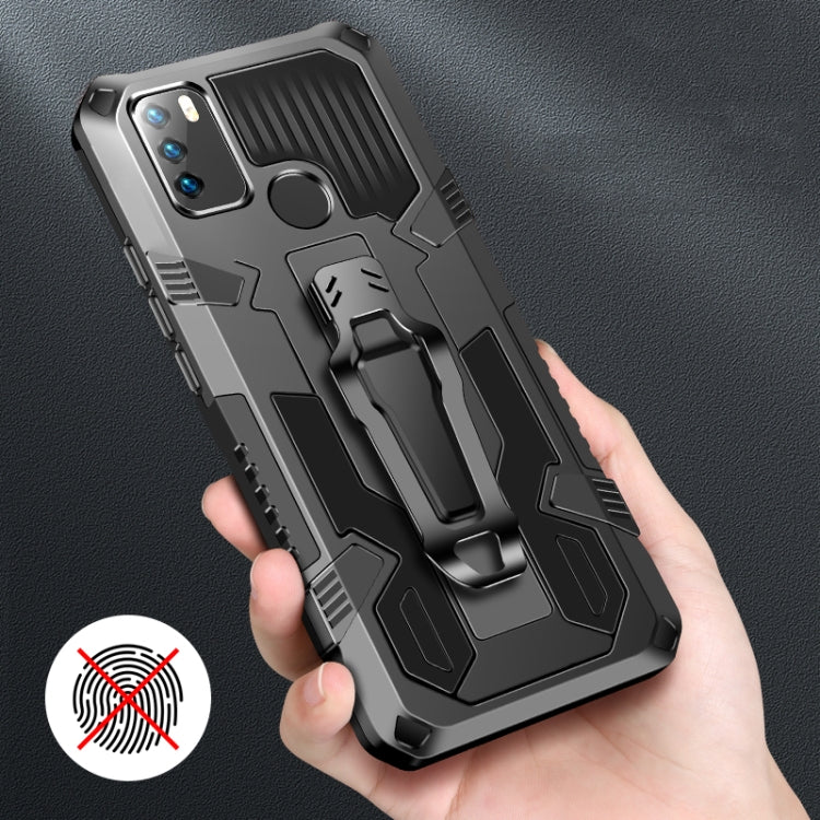 Para Infinix Hot 9 Play Machine Armor Warrior Aftersproof PC + TPU Funda protectora (café)