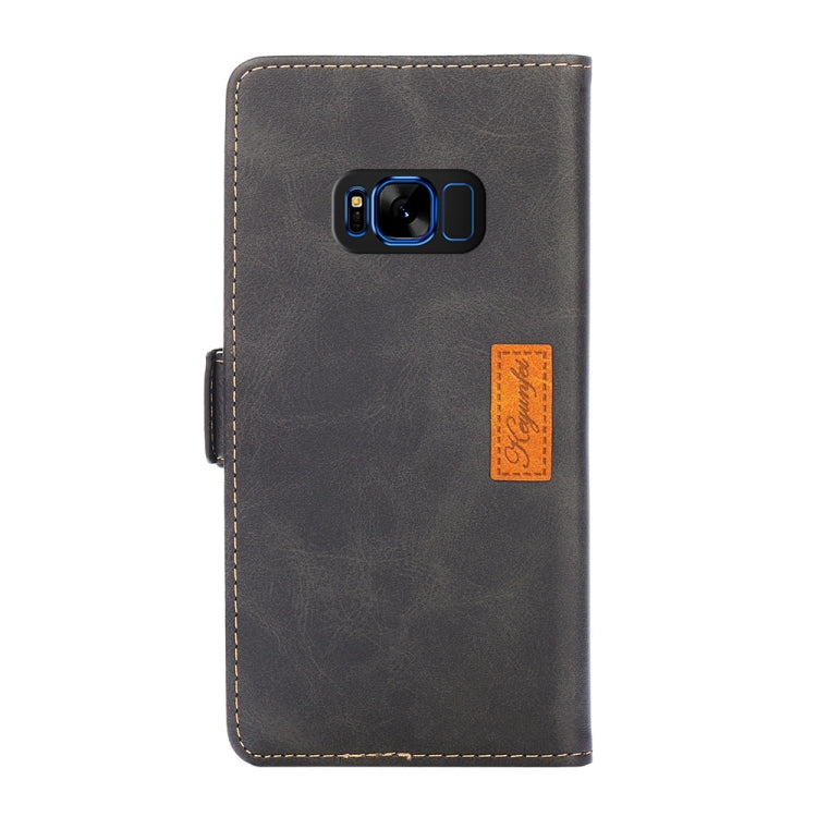 Estuche de Cuero para Samsung Galaxy S8 con Tapa Horizontal, Hebilla Lateral, Soporte, Ranuras para Tarjetas y Billetera (Negro)