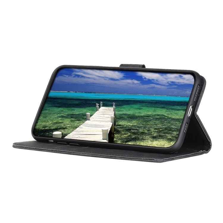 Para Google Pixel 6 Pro Khazneh Retro Texture PU + TPU Funda de cuero Horizontal Flip con soporte y tragamonedas y billetera (Negro)