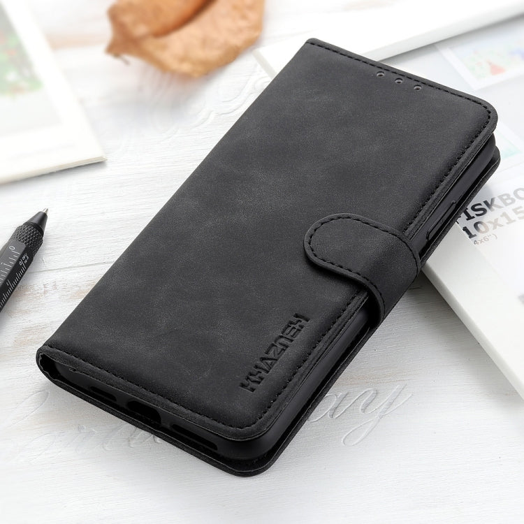 Para Google Pixel 6 Pro Khazneh Retro Texture PU + TPU Funda de cuero Horizontal Flip con soporte y tragamonedas y billetera (Negro)