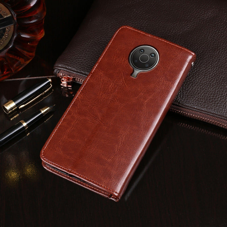Para Nokia G20 Idewei Crazy Horse Texture Horizontal Flip Funda de cuero con soporte y tragamonedas y billetera (blanco)