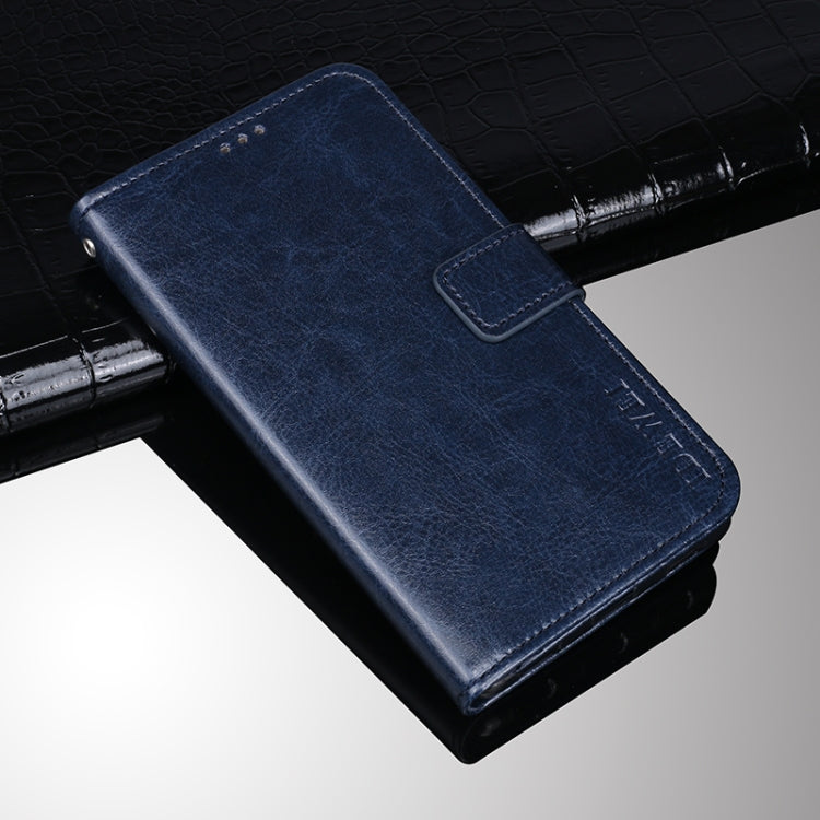Para ZTE Nubia Red Magic 6r Idewei Crazy Horse Texture Horizontal Flip Funda de cuero con soporte y ranuras para tarjetas y billetera (azul)