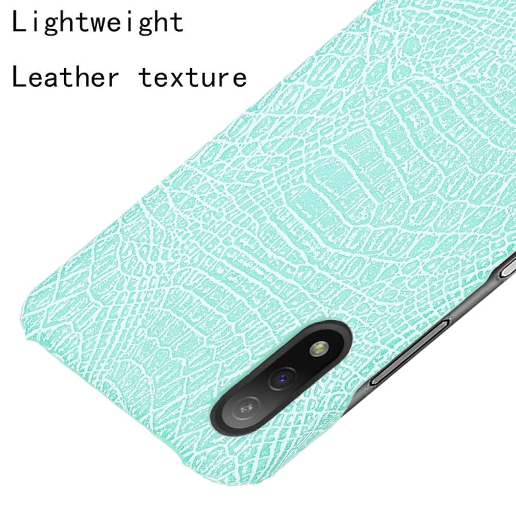 Para Sony Xperia Ace II a prueba de golpes Textura de cocodrilo PC + caso PU (verde claro)