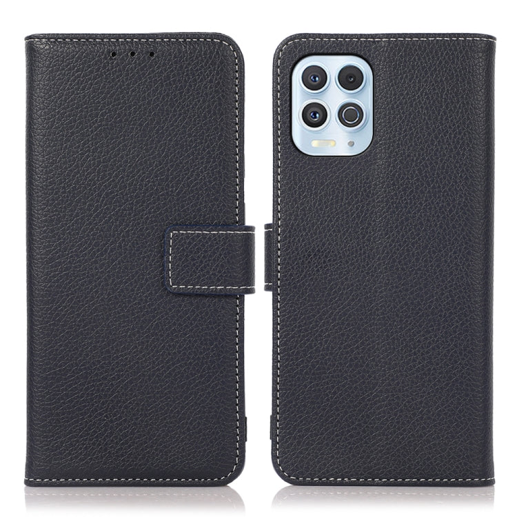 Para Motorola Moto G100 Litchi Texture PU + TPU Funda de cuero Horizontal Flip Funda con soporte y ranuras para tarjeta y billetera (azul)