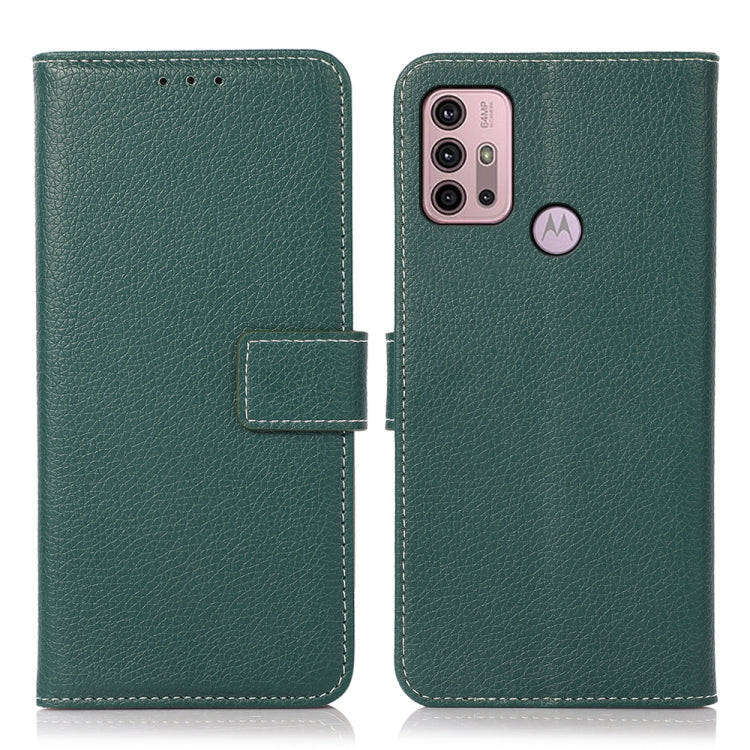 Para Motorola Moto G10 Power Litchi Texture PU + TPU Funda de cuero Horizontal Flip con soporte y tragamonedas y billetera (verde)
