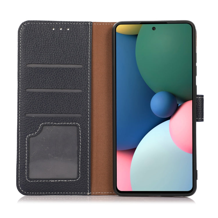 Para Motorola Moto G40 Fusion Litchi Texture PU + TPU Funda de cuero Horizontal Flip con soporte y ranuras para tarjetas (azul)