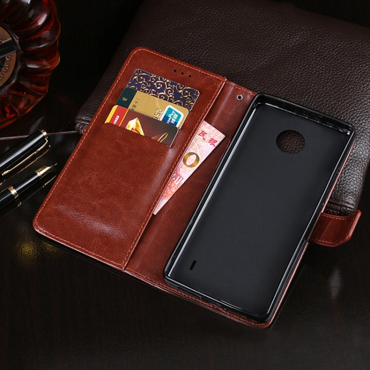Para Nokia C20 Idewei Crazy Horse Texture Horizontal Flip Funda de cuero con soporte y tragamonedas y billetera (azul)