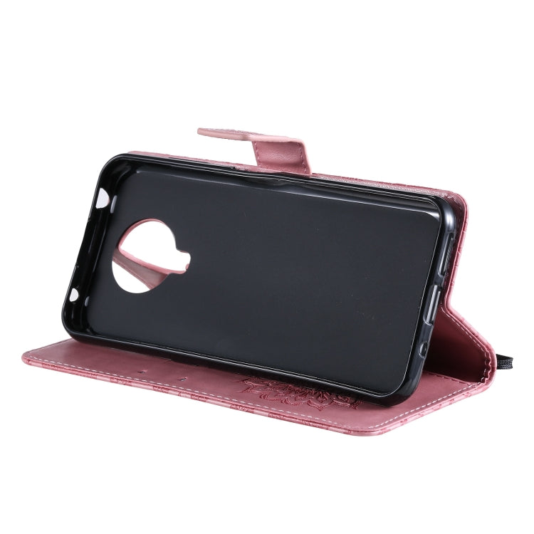 Para Nokia 6.3 / G20 / G10 Sun Pattern Funda de cuero Horizontal Flip Funda con ranura para tarjeta y soporte y billetera y cordón (rosa)