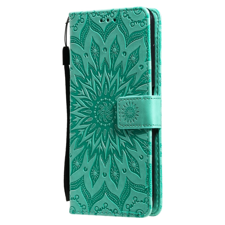 Para Nokia 6.3 / G20 / G10 Patrón de estampado en relieve Horizontal Flip Funda de cuero con tarjeta de ranura y soporte para tarjeta y cartera y cordón (verde)
