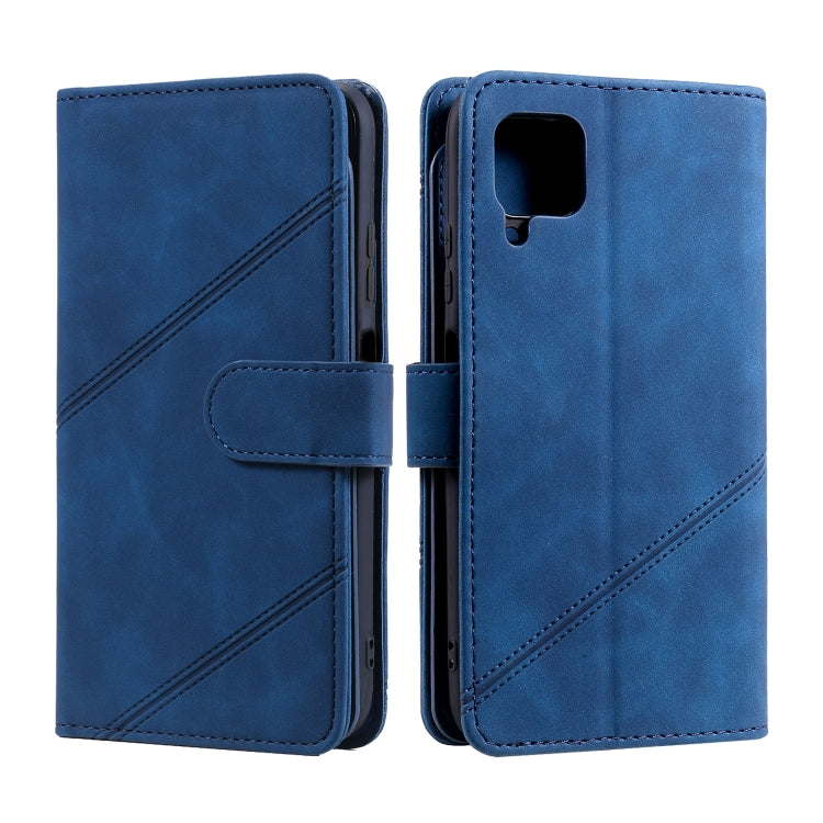 Para Huawei P40 Lite Sientir la piel de la piel Horizontal Flip PU Funda de cuero con soporte y tragamonedas de tarjetas múltiples y billetera y lanyard y marco de fotos (azul)