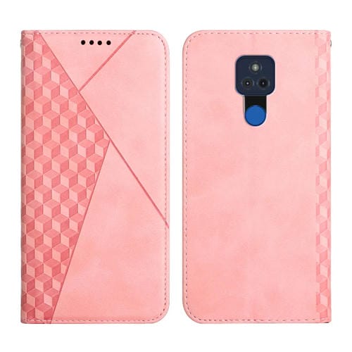 Para Motorola Moto G Play 2021 Diamond Pattern Splicing Splicing Siente Magnético Funda de cuero Horizontal Flip con ranuras y soporte para tarjetas y billetera (oro rosa)