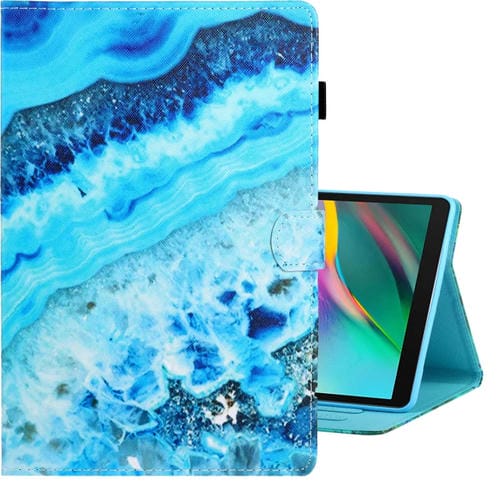 Estuche para Galaxy Tab A 8.0 (2019) T290 Cuero PU Tapa Horizontal Soporte Ranura Tarjeta (Mármol Azul)