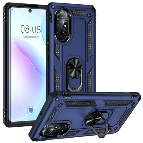 Para Huawei Nova 8 Funda de teléfono a prueba de golpes TPU + PC con soporte giratorio de 360 grados (azul)