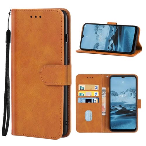 Funda telefónica de cuero para Nokia C20 Plus (Marrón)