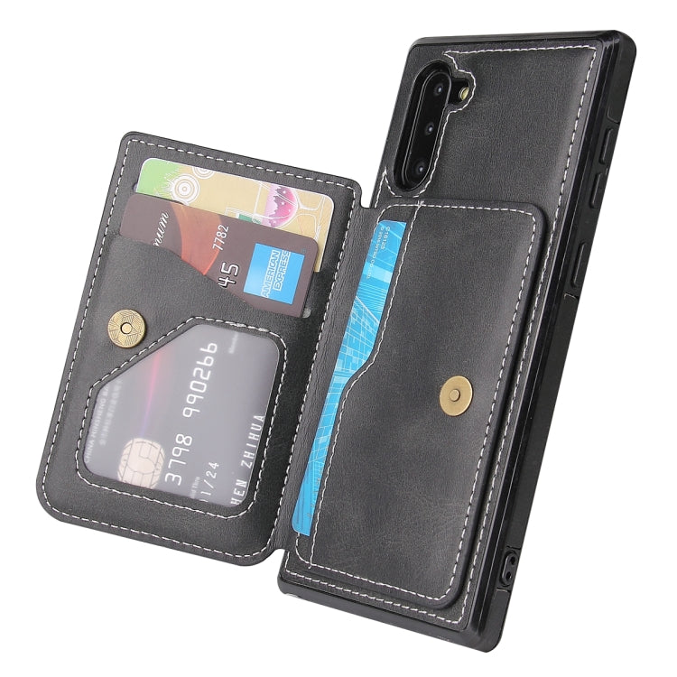 Bolsa de Tarjeta para Samsung Galaxy Note10 Becerro Magnética Pu (Negro)