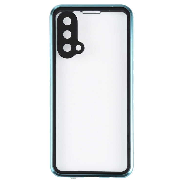 Funda Magnética de Tela y Vidrio Templado para OnePlus Nord Ce 5G (Verde)