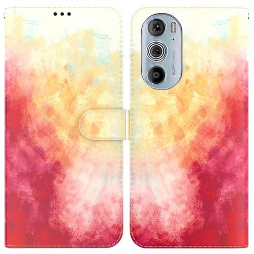 Para Motorola Moto Edge 30 Pro WaterCole Pattern Horizontal Flip Funda de cuero (cereza de primavera)