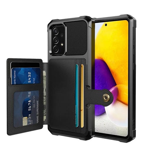 Para Samsung Galaxy A52 5G / 4G Bolsa de tarjeta magnética Magnético Caja de cuero (Negro)