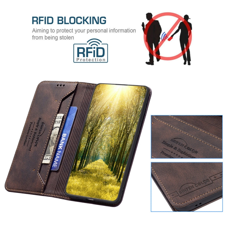 Para infinix cero x / x pro magnético rfid bloqueando la caja de teléfono antirrobo de cuero (marrón)