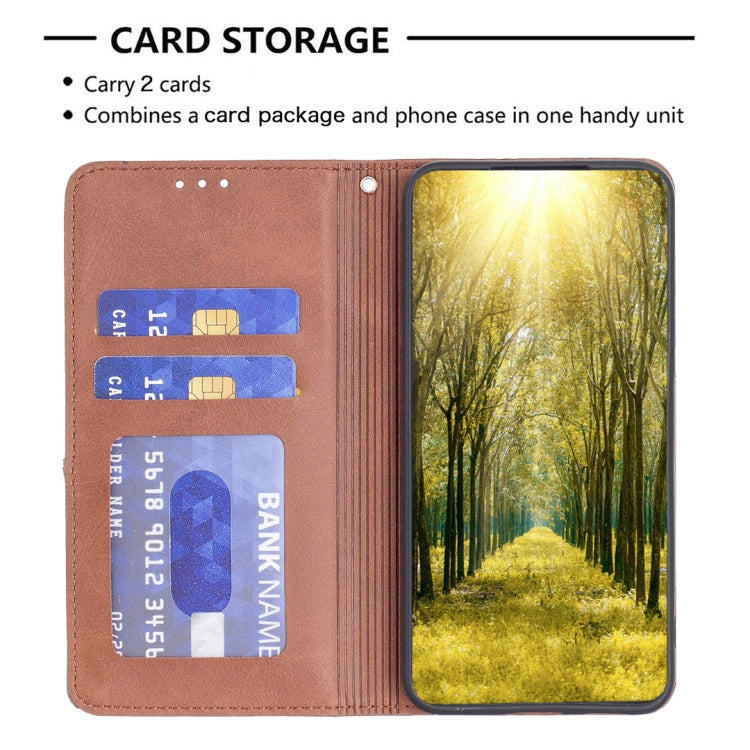 Para infinix cero x / x pro prismático funda de teléfono de cuero magnético invisible (marrón)