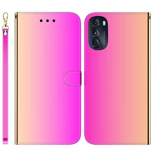 Funda para Motorola Moto G 2022 de Cuero con Superficie de Espejo Imitado (Gradiente)