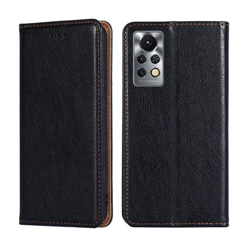 Para Infinix Hot 11S X6812 Case de teléfono de cuero magnético de color puro (negro)