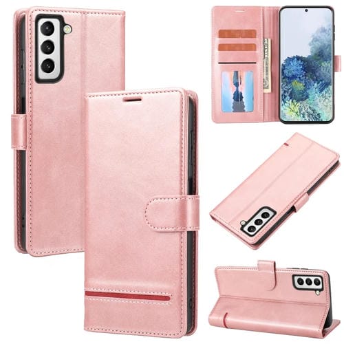 Para Samsung Galaxy S21 FE 5G Classic Wallet Flip Leather Case (rosa)
