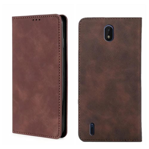 Funda Flip Horizontal Piel Magnética para Nokia C01 Plus y C1 2nd Edition (Marrón Oscuro)