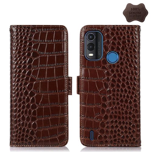 Para Nokia G11 Plus Crocodile Top Cower Whide Telephone Case (marrón)