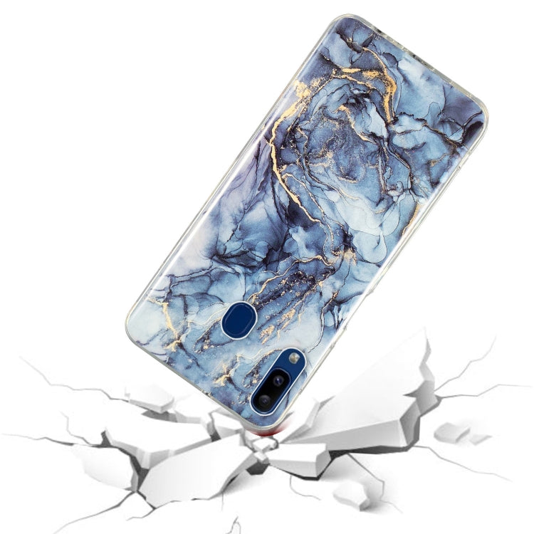 Para Samsung Galaxy A40 IMD Marble Pattern TPU Funda para teléfono (gris)