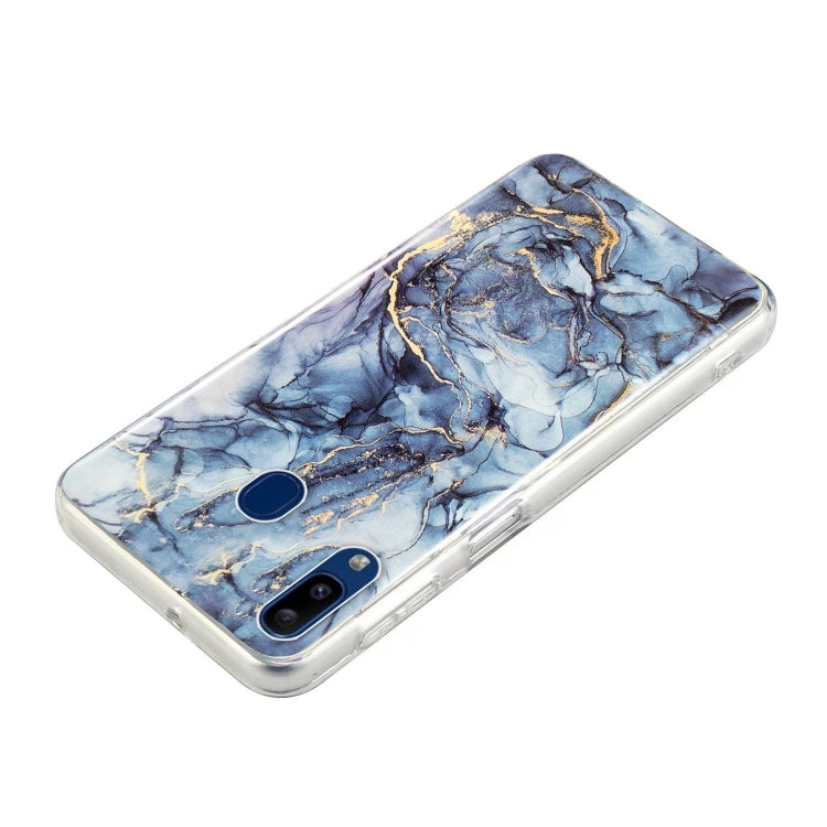 Para Samsung Galaxy A40 IMD Marble Pattern TPU Funda para teléfono (gris)