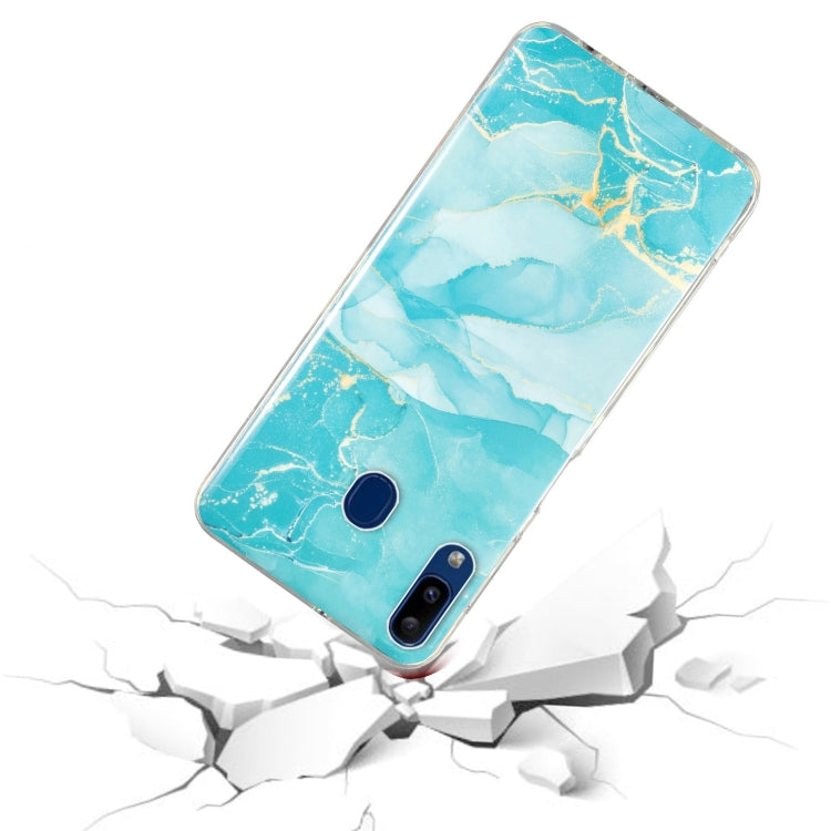 Para Samsung Galaxy A40 IMD Marble Pattern TPU Phone Case (Verde)