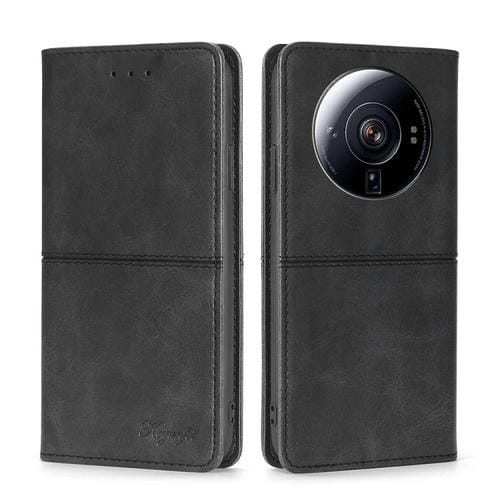 Para Xiaomi 12S Ultra Cow Texture Magnetic Horizontal Flip Leather Phone Case (Negro)