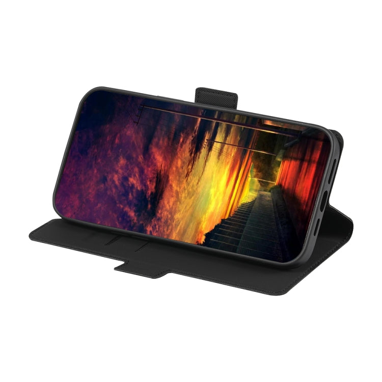 Funda de Cuero para OnePlus Nord 2T con Textura Twill y Botones Laterales (Negro)