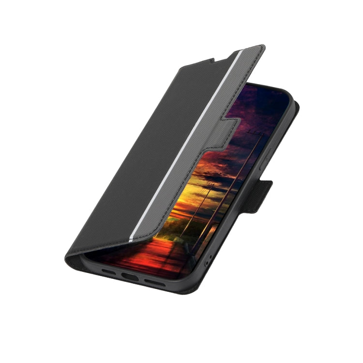 Funda de Cuero para OnePlus Nord 2T con Textura Twill y Botones Laterales (Negro)