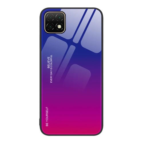 Para Huawei Enjoy 20 5G Gradient Color Glass Case (Púrpura Rojo)