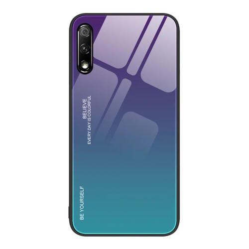 Para Honor 9X Gradient Color Glass Phone Case (Aurora Blue)