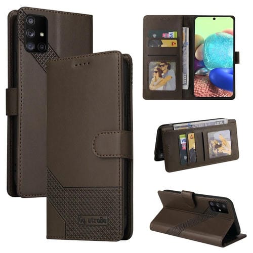 Funda para Samsung Galaxy A71 5G Gq Utrobe Skin Feel Magnética de Cuero (Marrón)