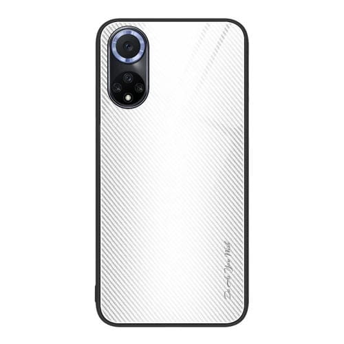 Para Huawei nova 9 Texture Gradient Glass TPU Phone Case (Blanco)