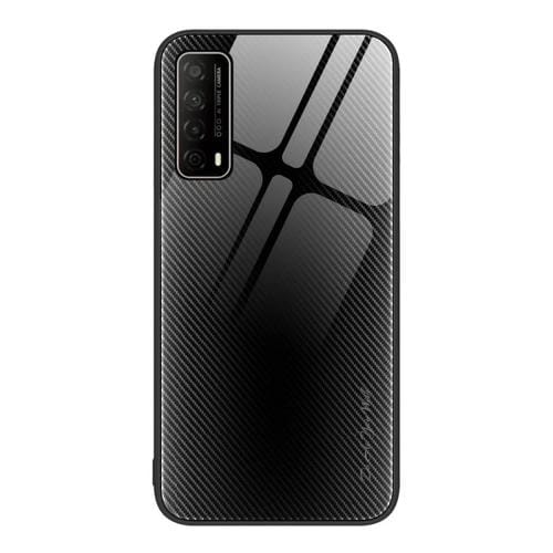 Para Huawei Enjoy 20 SE Texture Gradient Glass TPU Phone Case (Negro)