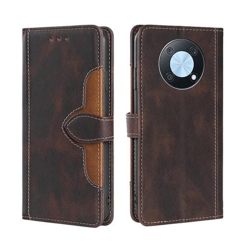 Para Huawei nova Y90 4G Skin Feel Funda de teléfono de cuero con hebilla magnética (Marrón)