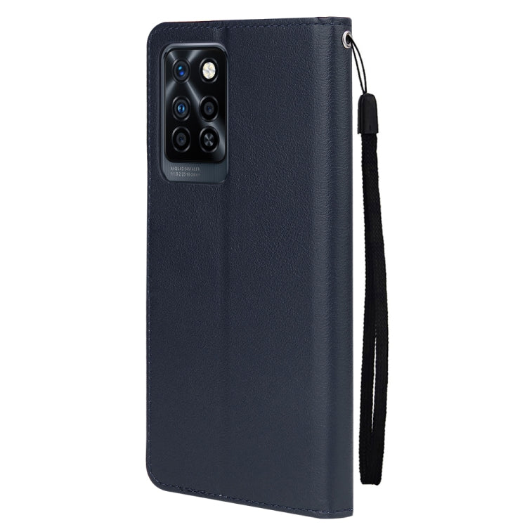 Estuche de Cuero para Infinix Note 10 Pro con Tapa Horizontal y 3 Ranuras para Tarjetas (Azul Marino)