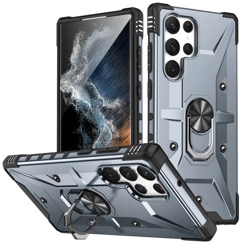 Para Samsung Galaxy S23 Ultra 5G Ring Holder Phone Case (Gris)